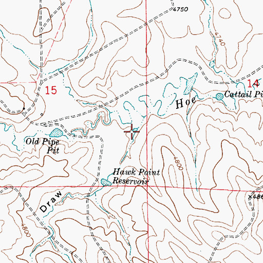 Topographic Map of Hawk Point Draw, WY