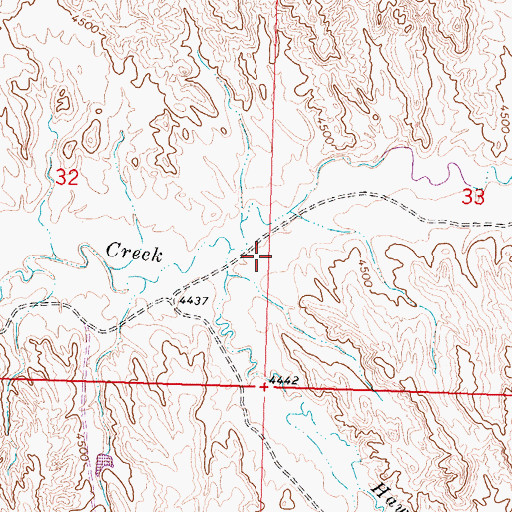 Topographic Map of Hawks Nest Fork, WY