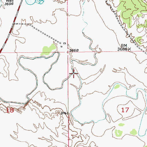 Topographic Map of Hay Creek, WY