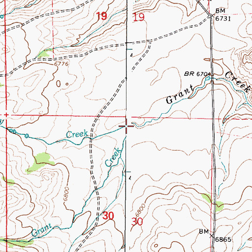 Topographic Map of Hay Creek, WY