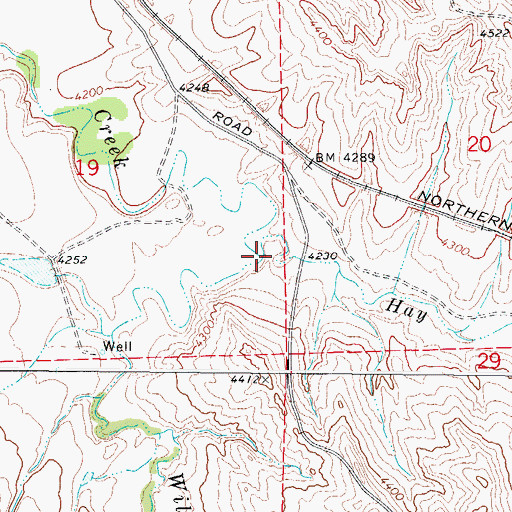 Topographic Map of Hay Creek, WY