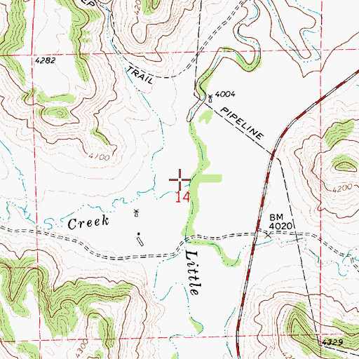 Topographic Map of Hay Creek, WY