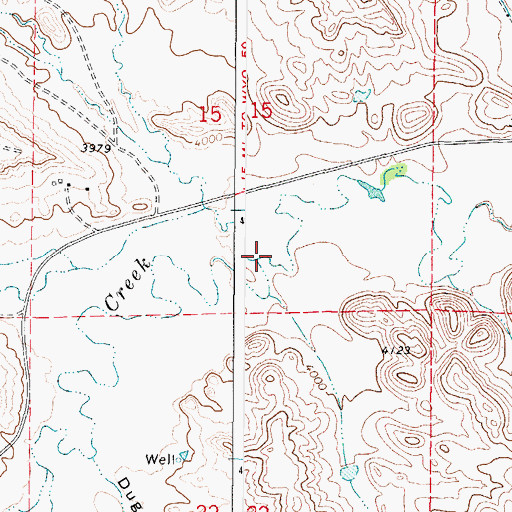 Topographic Map of Hay Creek, WY