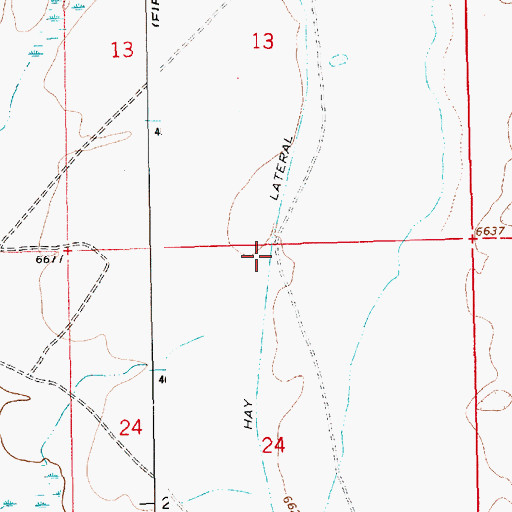 Topographic Map of Hay Lateral, WY