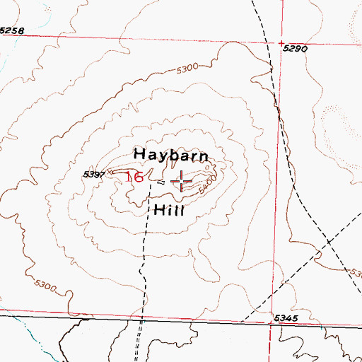 Topographic Map of Haybarn Hill, WY