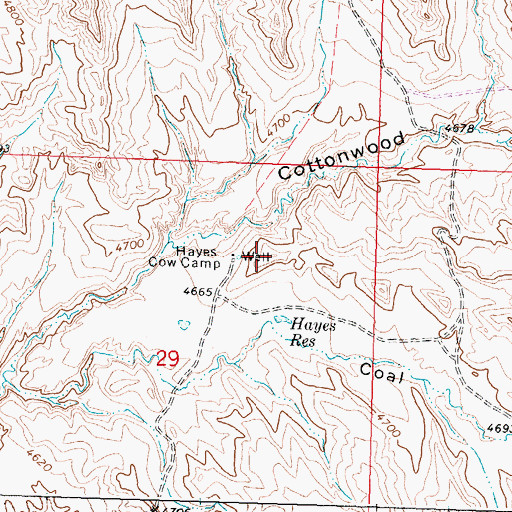 Topographic Map of Hayes Cow Camp, WY