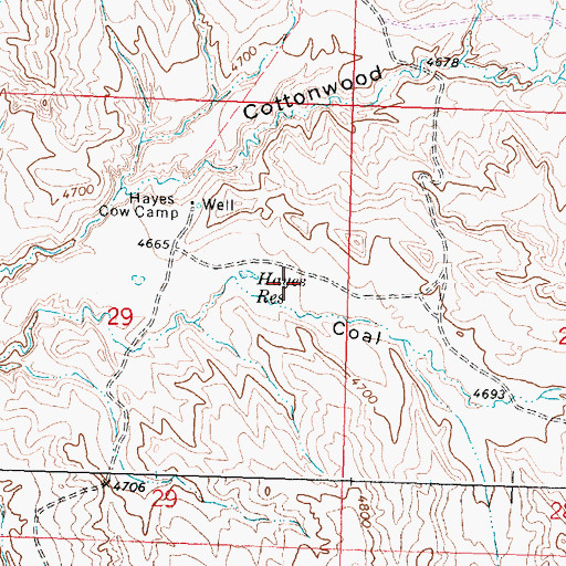 Topographic Map of Hayes Reservoir, WY