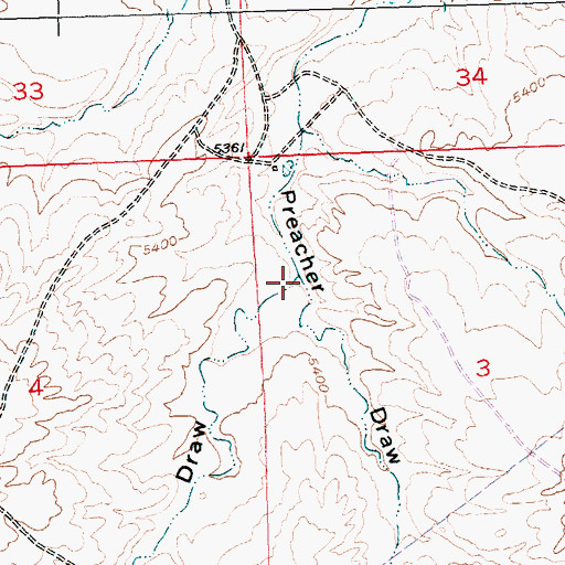 Topographic Map of Haynes Draw, WY