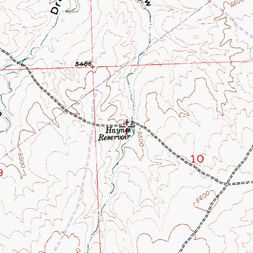 Topographic Map of Haynes Reservoir, WY