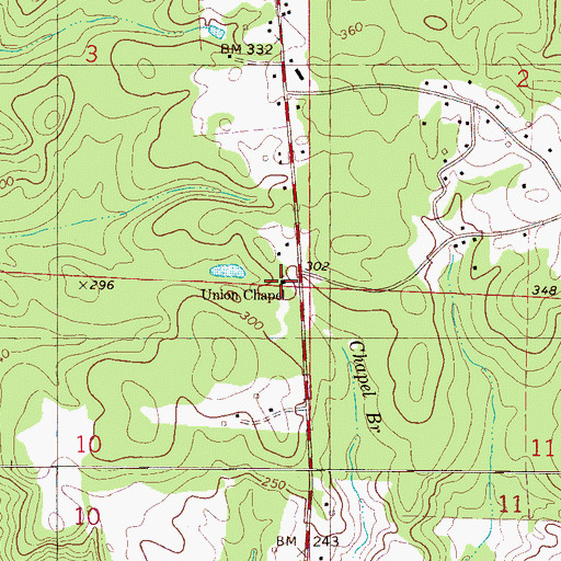 Topographic Map of Union Chapel Christian Methodist Episcopal Church, AL
