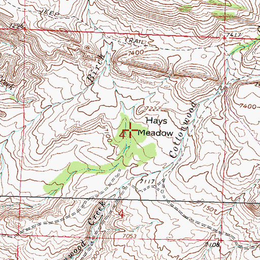 Topographic Map of Hays Meadow, WY