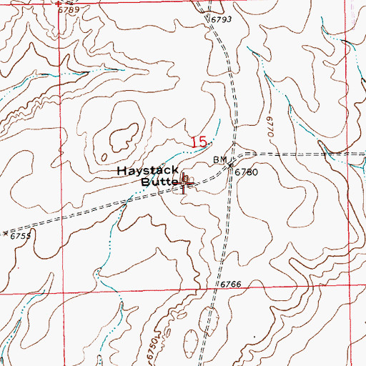 Topographic Map of Haystack Butte, WY