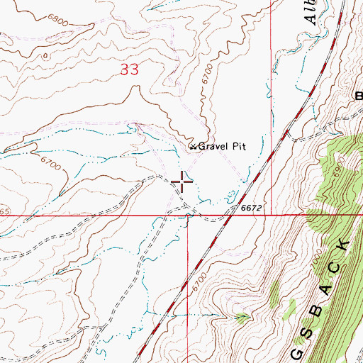 Topographic Map of Haystack Draw, WY
