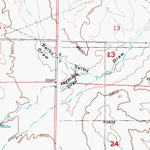 Topographic Map of Haystack Draw, WY