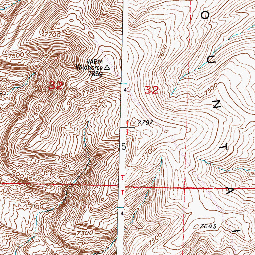 Topographic Map of Haystack Mountains, WY