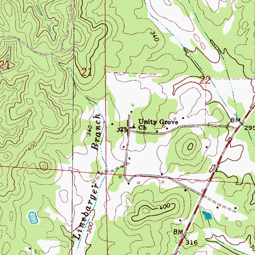 Topographic Map of Unity Grove Christian Methodist Episcopal Church, AL