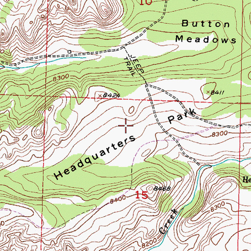 Topographic Map of Headquarters Park, WY