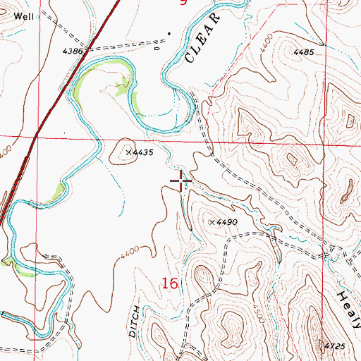 Topographic Map of Healy Draw, WY