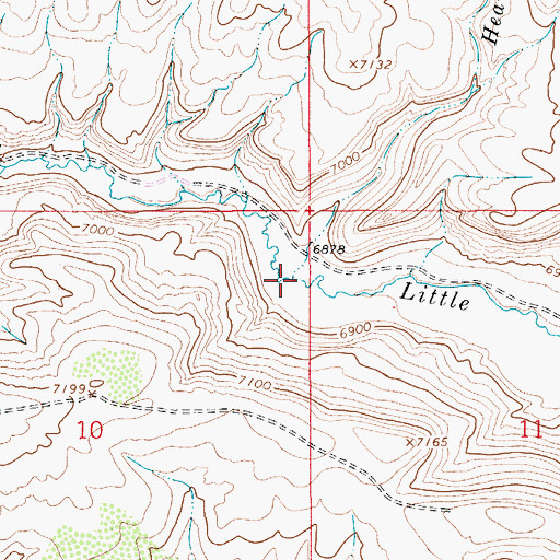 Topographic Map of Heard Hollow Creek, WY
