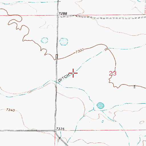 Topographic Map of Hecht and Ferrall Ditch, WY