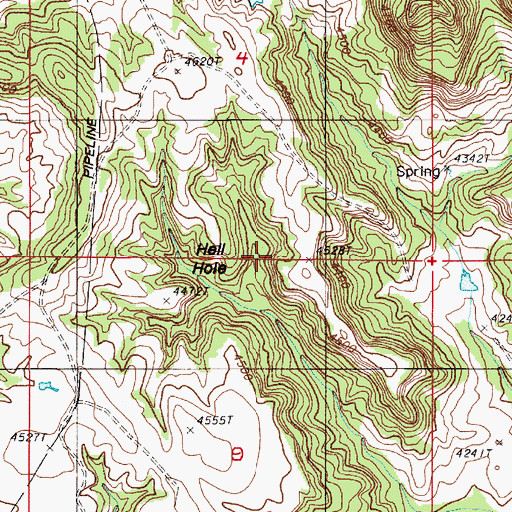 Topographic Map of Hell Hole, WY