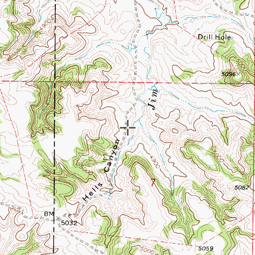 Topographic Map of Hells Canyon, WY