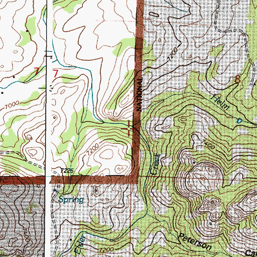 Topographic Map of Helm Creek, WY