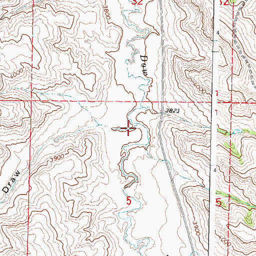 Topographic Map of Helvey Draw, WY