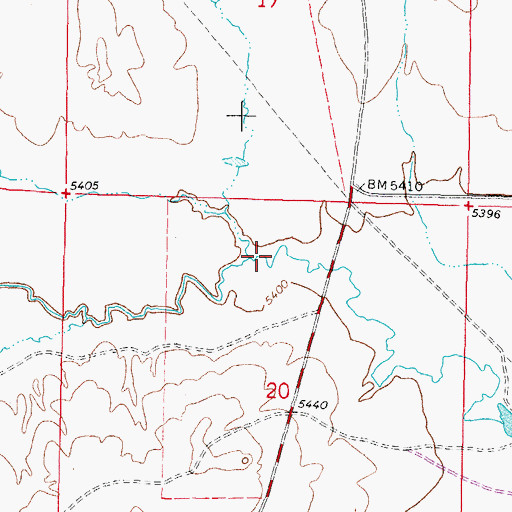 Topographic Map of Hemingway Draw, WY