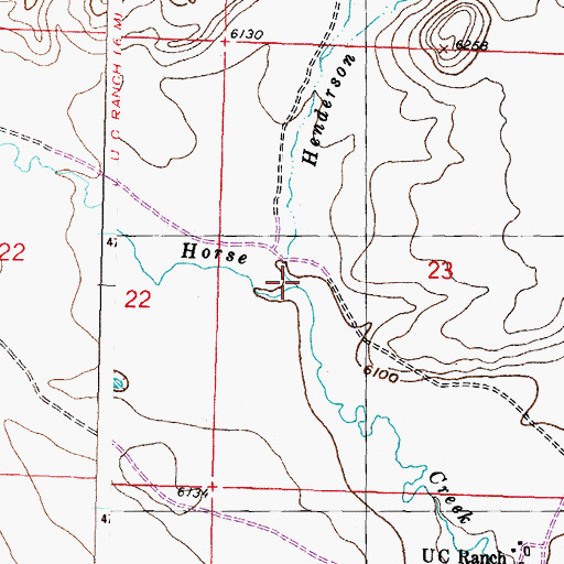Topographic Map of Henderson Creek, WY