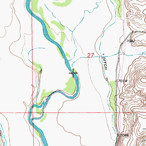 Topographic Map of Hennick Draw, WY