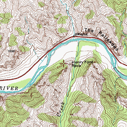 Topographic Map of Henry Ford Rock, WY