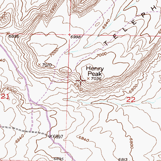 Topographic Map of Henry Peak, WY