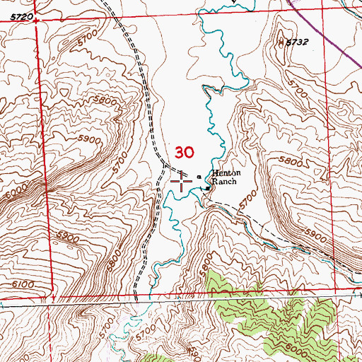 Topographic Map of Henton Ranch, WY