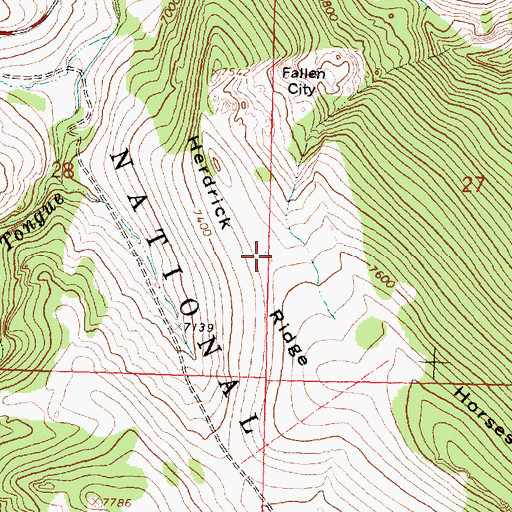 Topographic Map of Herdrick Ridge, WY