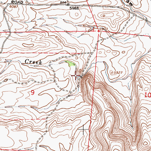 Topographic Map of Hermit Rock Creek, WY