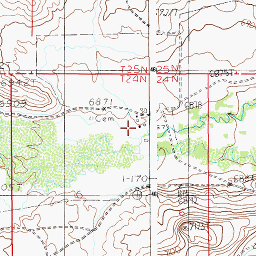 Topographic Map of Herschler Ranch, WY