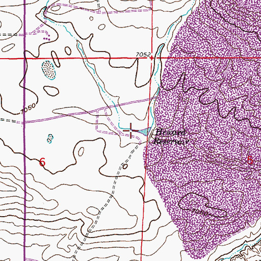 Topographic Map of Heward Reservoir, WY