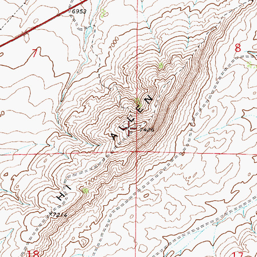 Topographic Map of Hi Allen Ridge, WY