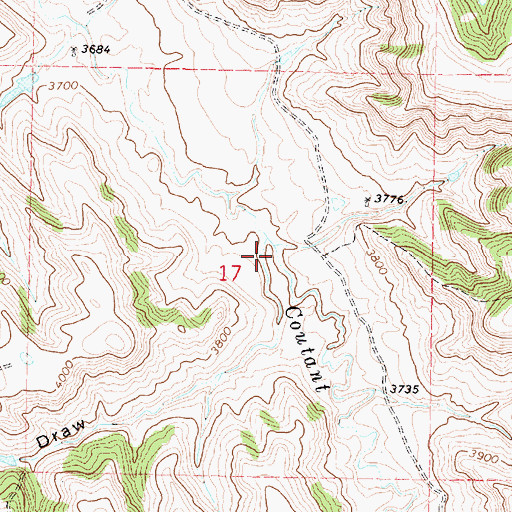 Topographic Map of Hickey Draw, WY