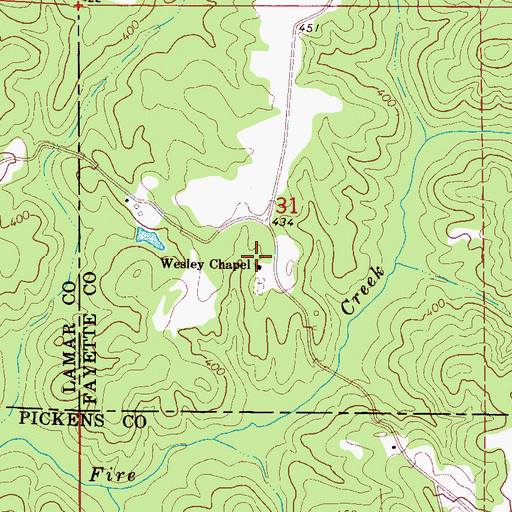 Topographic Map of Wesley Chapel Methodist Church, AL