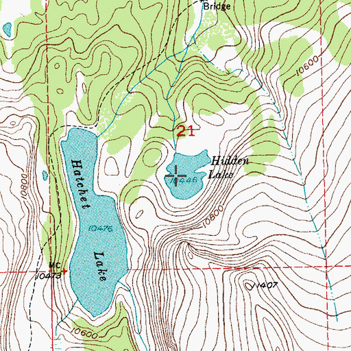 Topographic Map of Hidden Lake, WY