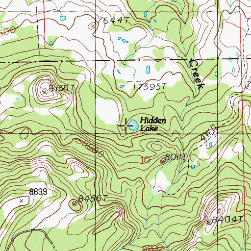 Topographic Map of Hidden Lake, WY