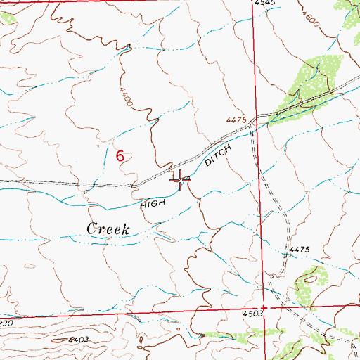 Topographic Map of High Ditch, WY