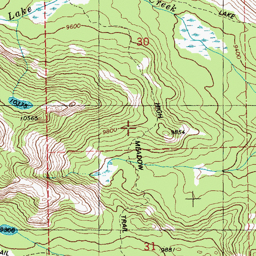 Topographic Map of High Meadow, WY