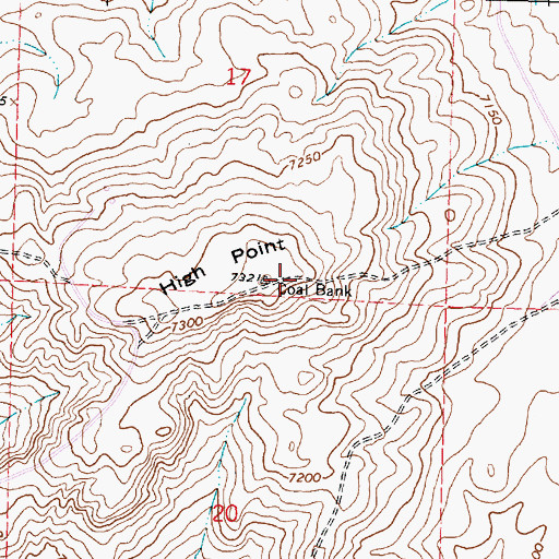 Topographic Map of High Point, WY
