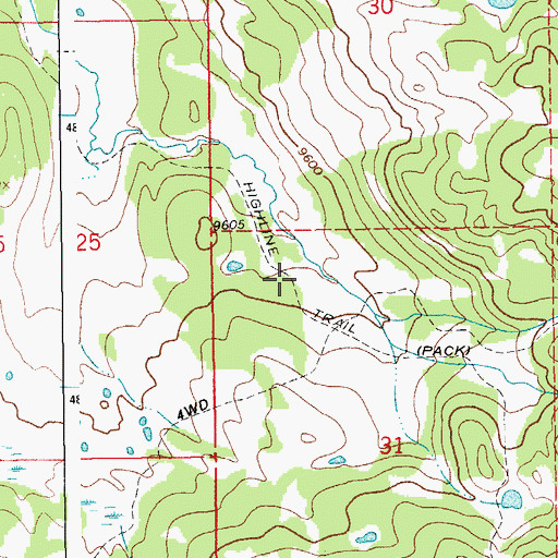 Topographic Map of Highline Trail, WY