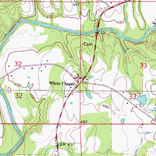 Topographic Map of Whites Chapel Church of Christ, AL