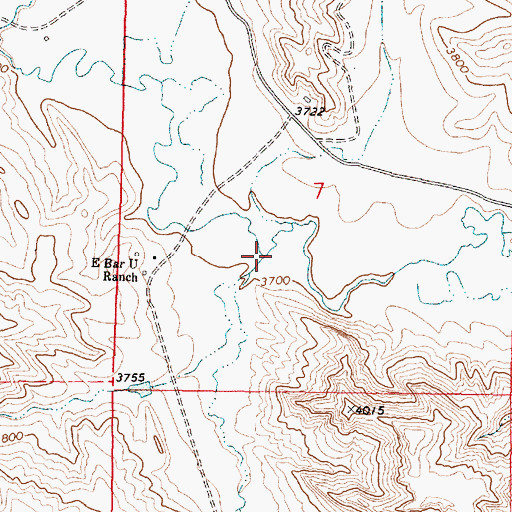 Topographic Map of Hill Prong Badger Creek, WY
