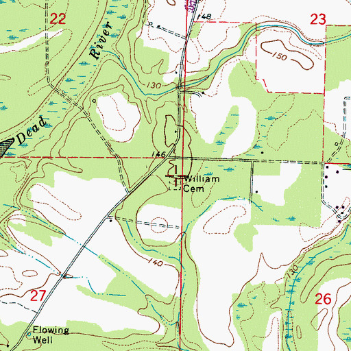 Topographic Map of William Cemetery, AL